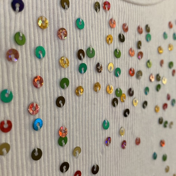 Old Navy Medium White Colorful Sequined Tank Top 🤍 🌈 - Picture 5 of 10